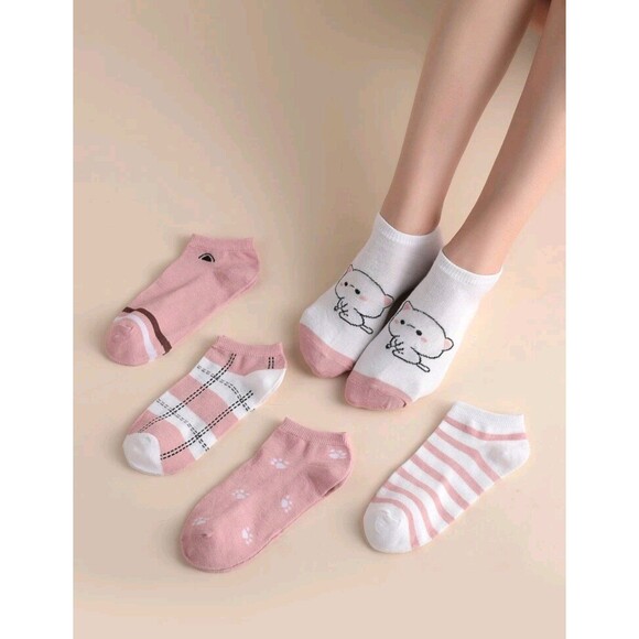 5 Pairs Women's Cute Ankle Socks - Picture 3 of 7